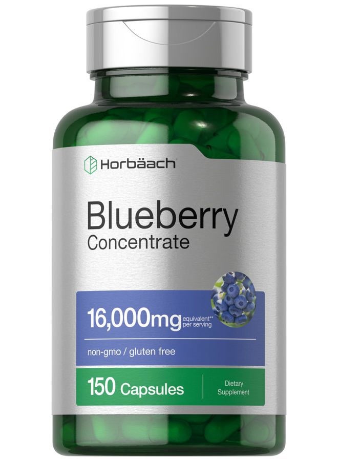 Horbäach Blueberry Extract Supplement | 150 Capsules | Blueberry Concentrate | Non-GMO, Gluten Free - Image 1
