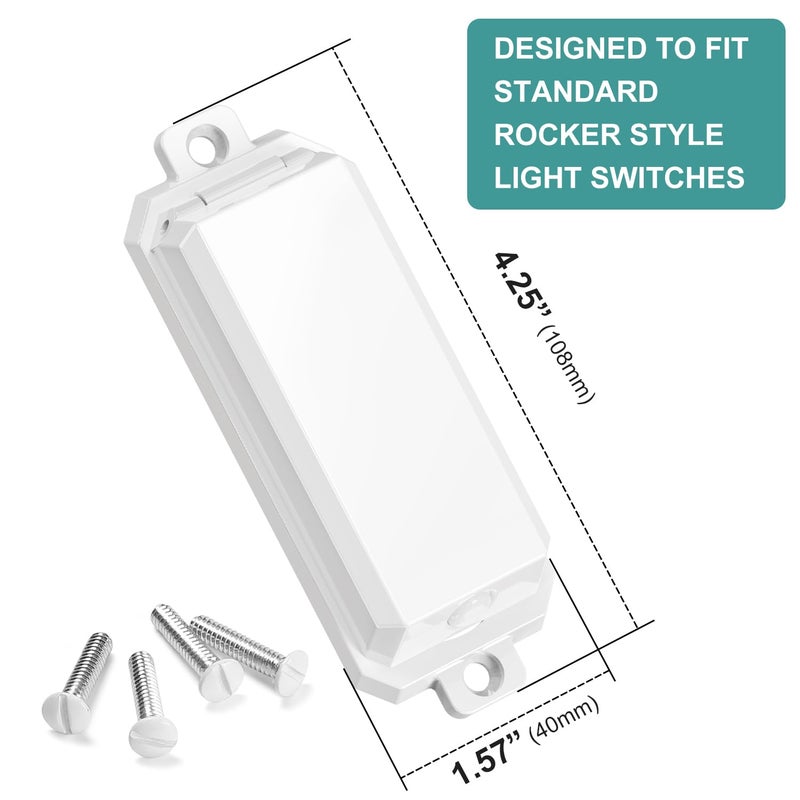 CLYMENE 2 Pack Light Switch Cover Guard, Child Proof Wall Switch Cover Protects Your Lights or Switches from Being Accidentally Turned ON or OFF by Children and Adults, Rocker Style (White) - Image 2