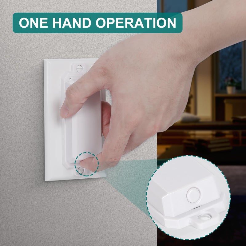 CLYMENE 2 Pack Light Switch Cover Guard, Child Proof Wall Switch Cover Protects Your Lights or Switches from Being Accidentally Turned ON or OFF by Children and Adults, Rocker Style (White) - Image 4