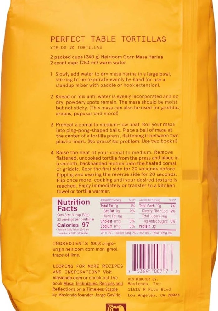 Masienda ماسييندا هيرلوم دقيق الذرة الأصفر - دقيق الذرة المعالج بالنيكستامال (عبوة 2.2 رطل من 2) - Image 3