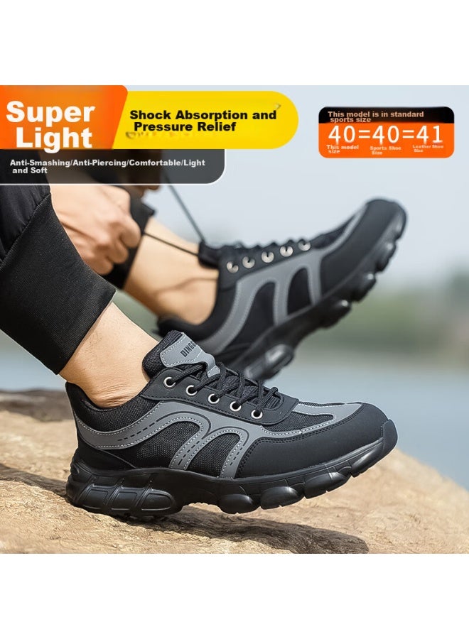 Dinggu Safety Shoes For Men, Steel Toe, Anti-Smashing, Anti-Puncture, Construction Site, Old Style, With Steel Plate, Soft Sole, Wear-Resistant, 1067 Heihui 44 - Image 4