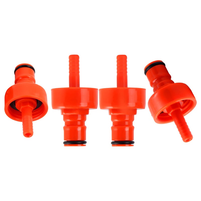 MRbrew Plastic Carbonation Cap 4 PCS Ball Lock Keg Post 516 Beer Line Nipple Barb Homebrew Kegging Soft Soda Drink PET Bottles Counter Pressure Bottle Filling Cap with Spare Sealing Gasket Orings