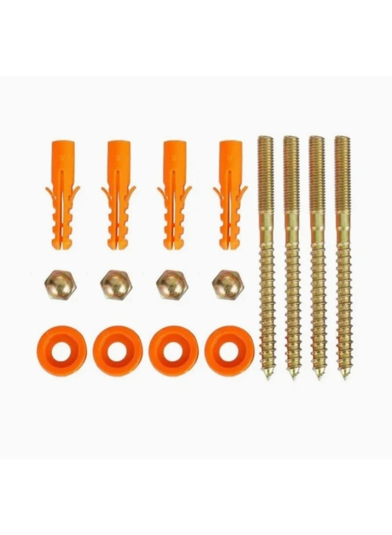 W.C. and Bidet Floor Fixing Kit - Stainless Steel Screws with Nylon Wall Plugs (Set of 2 or 4)