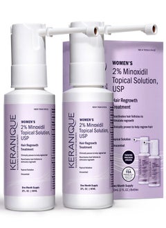 Keranique Eranique Hair Regrowth Treatment For Women 2% Minoxidil For Women Hair Growth & Thickening Topical Solution Scalp Treatment For Hair Loss & Thinning W/Precision Spray Applicator 4 Fl Oz  - Image 1