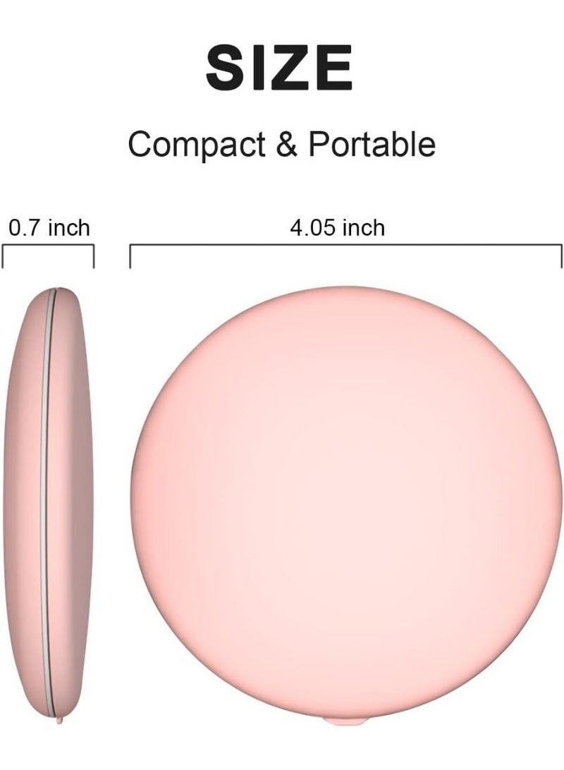 Trendiva LED Lighted Compact Mirror,4 Inch 1X/5X Magnification Travel Makeup Mirror,Rechargeable Portable Compact Mirror with Light for Handbag, Purse, Pocket, Pink - Image 3