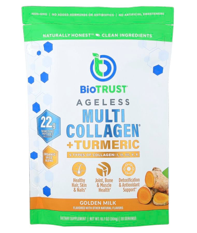 BioTrust Ageless Multi Collagen® + Turmeric Golden Milk 10.7 oz (304 g)