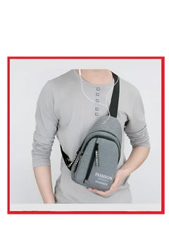 Plan A Small Crossbody Bag, Multifunctional Small Chest Shoulder Backpack Travel Bag, Thick Canvas Multi-Pocket Waterproof Travel Bag for Men Women Boys with Earphone Hole  - Image 4