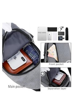 Plan A Small Crossbody Bag, Multifunctional Small Chest Shoulder Backpack Travel Bag, Thick Canvas Multi-Pocket Waterproof Travel Bag for Men Women Boys with Earphone Hole  - Image 5