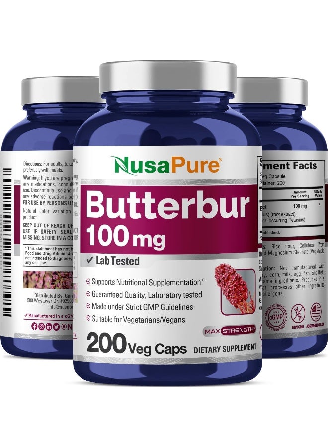 NusaPure Butterbur Extract 100mg 200 Veggie Caps (Non-GMO, PA Free, Vegetarian & Gluten-Free) - Image 5