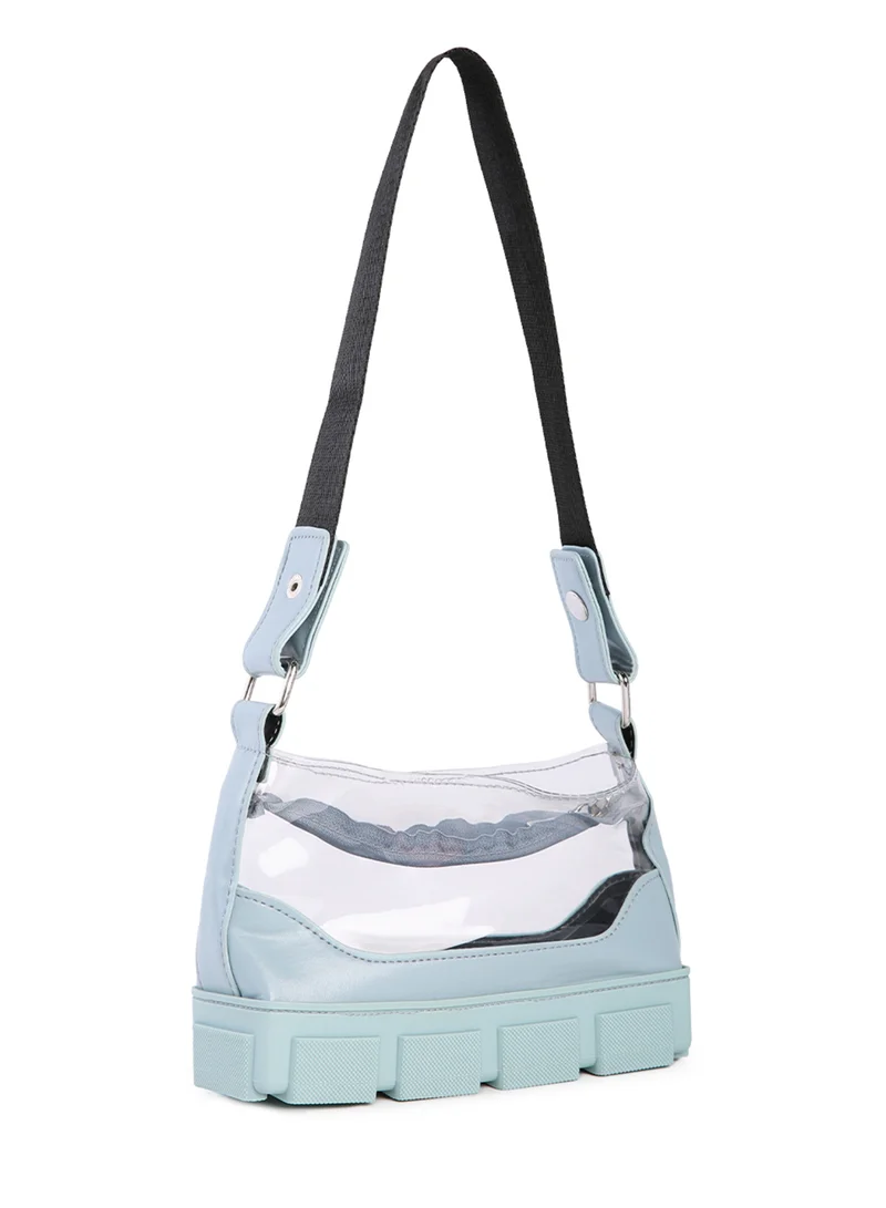 London Rag Light Blue Clear Utility Handbag