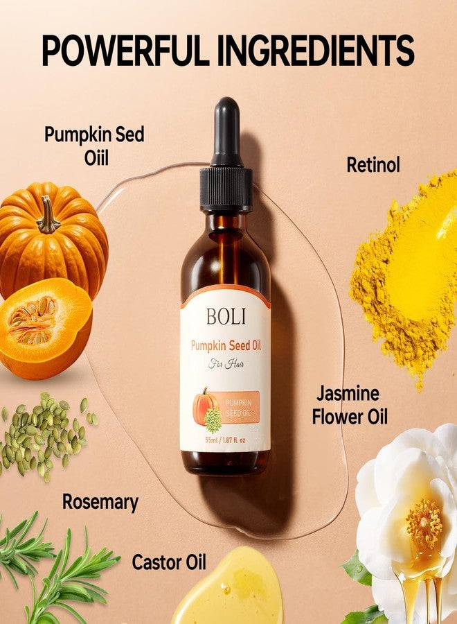 BOLI Pumpkin Seed Oil, Pumpkin Oil for Dry Damaged Hair, Moisturizing Scalp, Nourishment for All Hair Types (1.87fl. oz) - Image 2