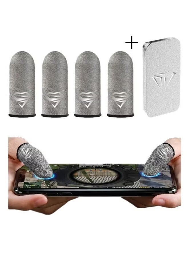 4pcs Gaming Finger gloves,Paired With A Metal Storage Box,100% Visible - Image 1
