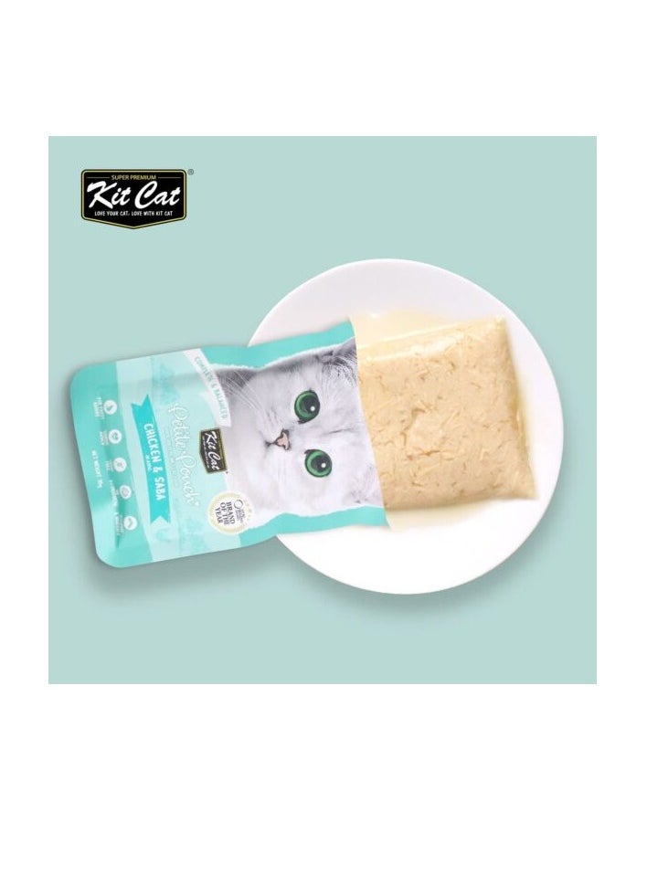 Kit Cat Pack of 24 Petite Chicken & Saba Pouch 24x70g  - Image 3