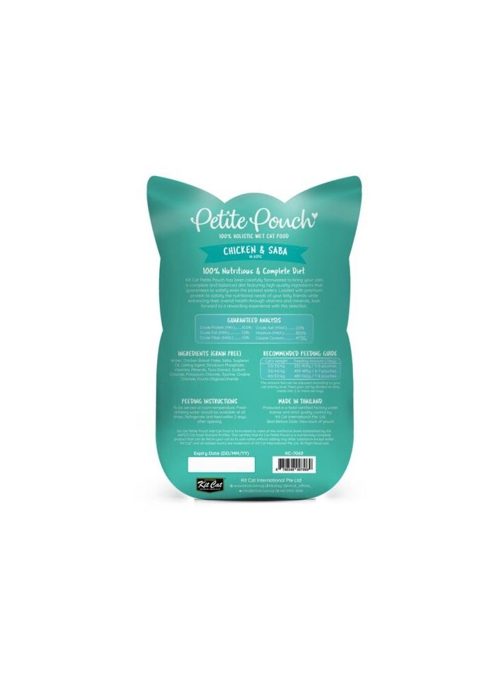 Kit Cat Pack of 24 Petite Chicken & Saba Pouch 24x70g  - Image 4