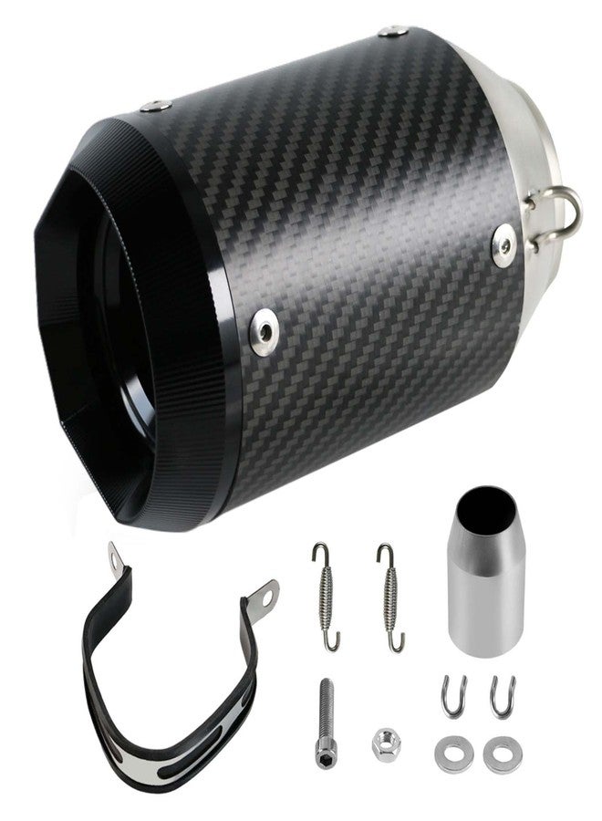 PACEWALKER Motorcycle Slip On Muffler, 2" Universal Carbon Fiber Motorcycle Exhaust for Kawasaki Z900 GSXR750 CBR650, Street/Sport Motorcycles and Scooters, Dirt Bike ATV Street Bike - Image 1