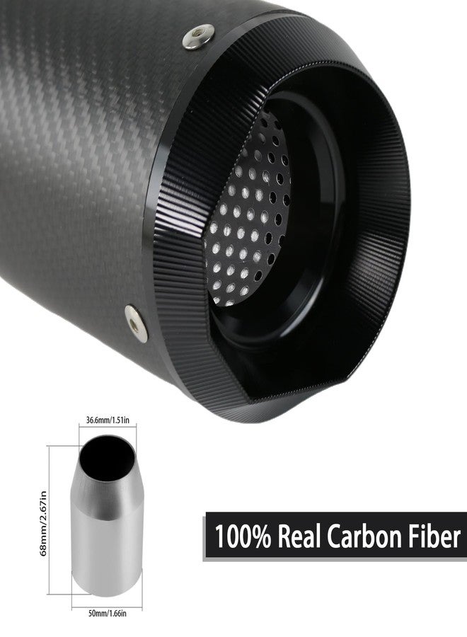 PACEWALKER Motorcycle Slip On Muffler, 2" Universal Carbon Fiber Motorcycle Exhaust for Kawasaki Z900 GSXR750 CBR650, Street/Sport Motorcycles and Scooters, Dirt Bike ATV Street Bike - Image 3