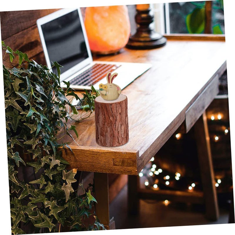 Lifelike Mini Wood Stump Tree Trunk Decor for Home Office Crafts Photography 2pcs - Image 5