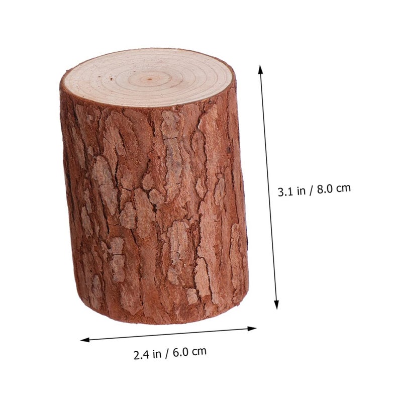 Lifelike Mini Wood Stump Tree Trunk Decor for Home Office Crafts Photography 2pcs - Image 4