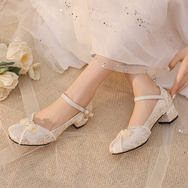 In The Spring Of 2024 National Tide Antique Buckle 33-43 Satin New National Style Chinese Clothing Buckle With Shallow Mouth Single Shoes - Image 4
