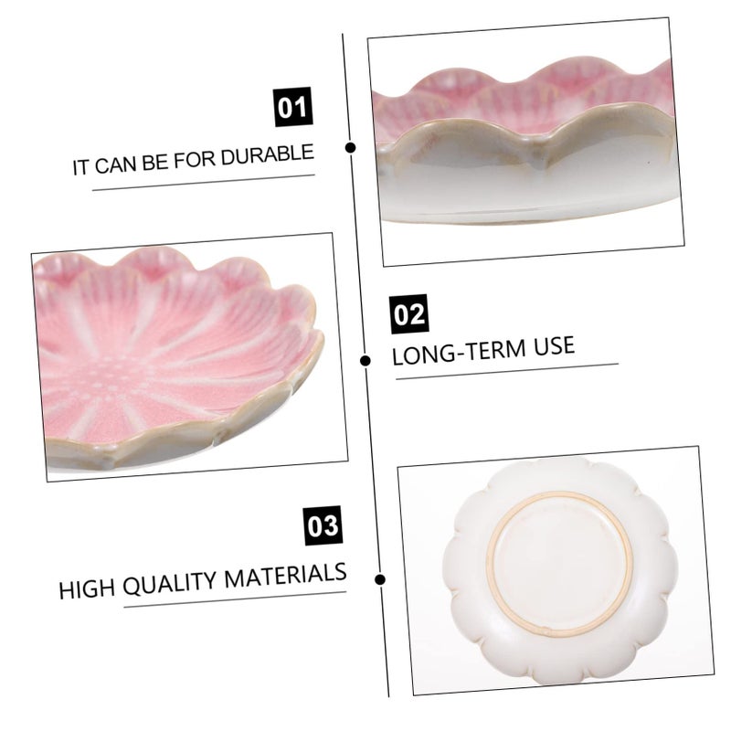 Vintage Ceramic Flower Shape Snack Dish 6 Inch Dipping Bowl Microwave and Dishwasher Safe - Image 5