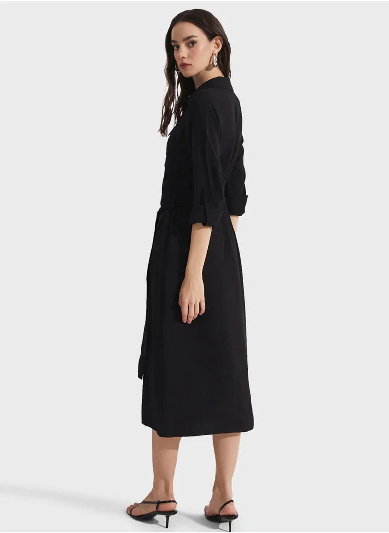 جون Tiered Belted Dress