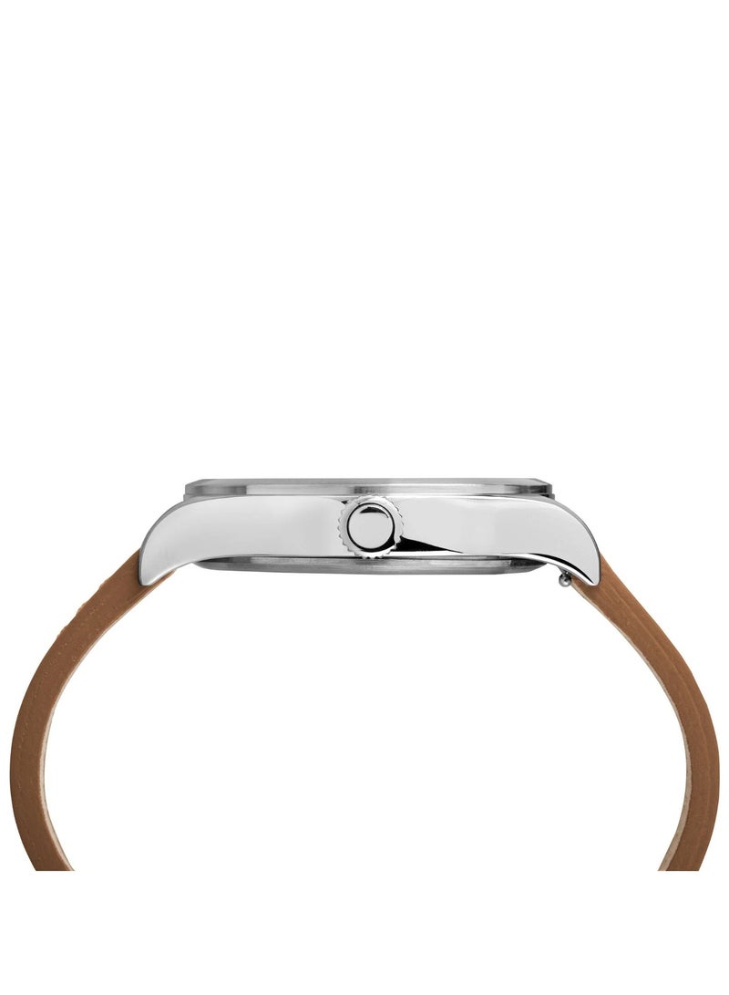 Timex Stainless Steel Analog Unisex's Watch With Tan Leather Band TW2R71200 - Image 2