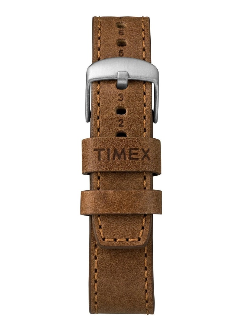 Timex Stainless Steel Analog Unisex's Watch With Tan Leather Band TW2R71200 - Image 3