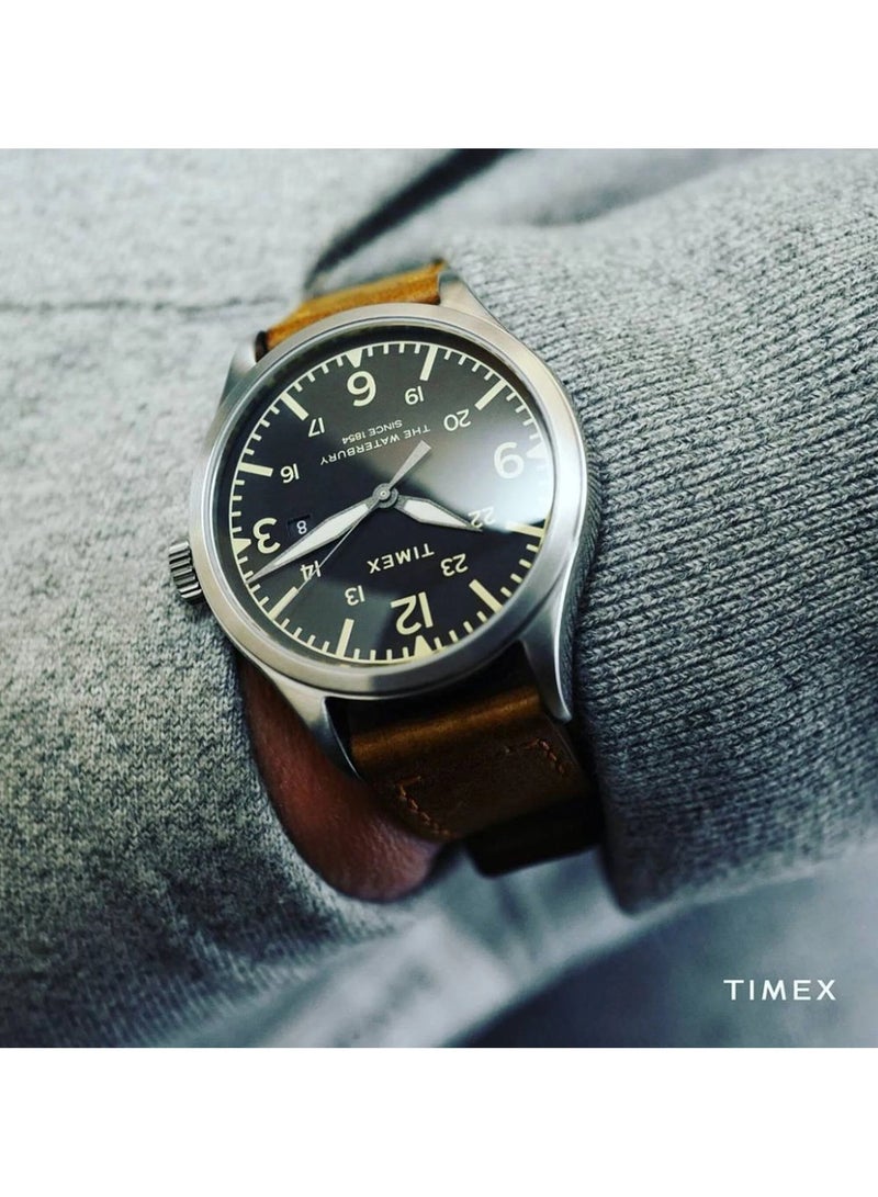 Timex Stainless Steel Analog Unisex's Watch With Tan Leather Band TW2R71200 - Image 4