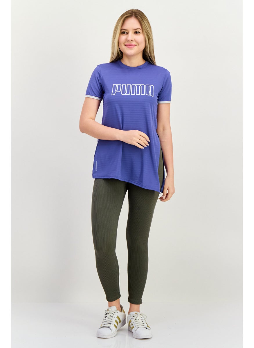 PUMA Women Sportswear Fit Training Short Sleeve T-Shirt, Blue  - Image 4