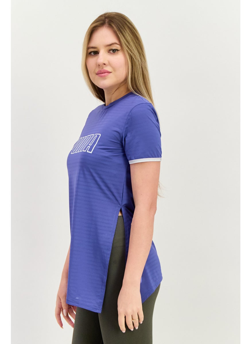 PUMA Women Sportswear Fit Training Short Sleeve T-Shirt, Blue  - Image 3