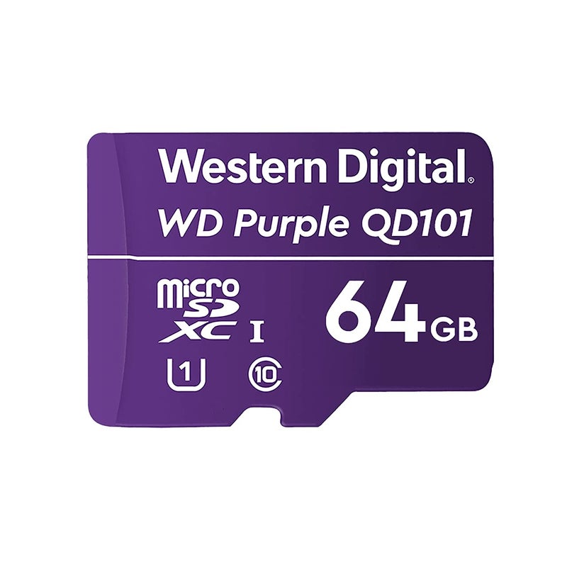 Western Digital WD Purple 64GB Surveillance and Security Camera Memory Card for CCTV & WiFi Cameras (WDD064G1P0C) - Image 1