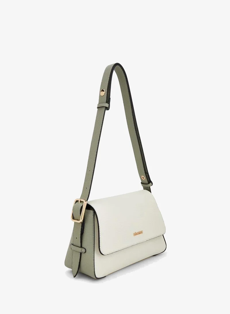 سيليست Textured Panel Shoulder Bag With Button Closure