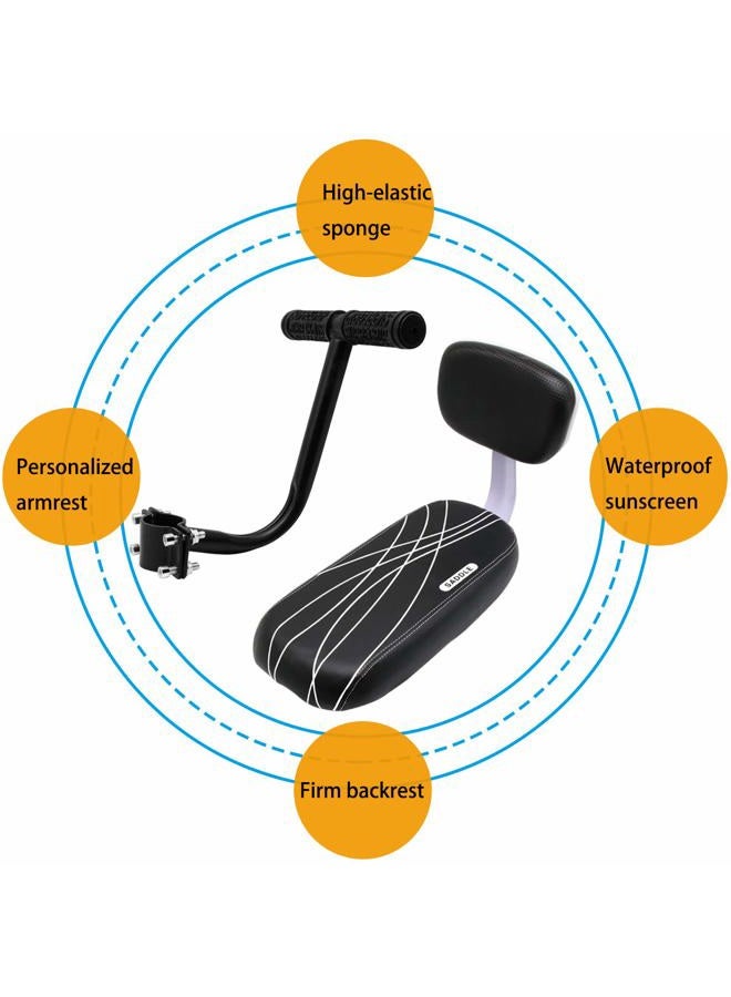Together-life Rear Mounted Child Bike Seats, Bicycle Rear Seat Cushion Armrest Set Kid Child Carrier with Cushion, Backrest and Armrest Handrail - Image 4
