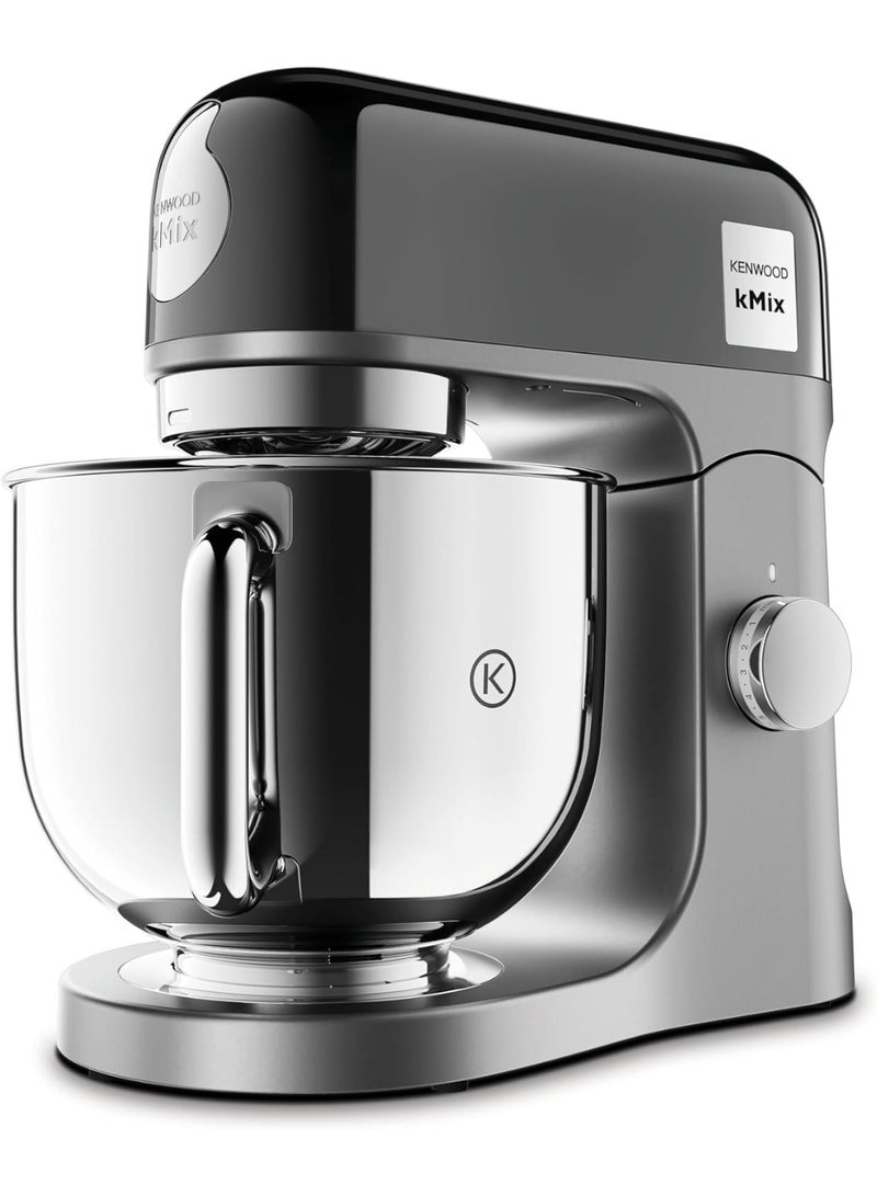 كينوود خلاط كينود kMix للخبز، خلاط مطبخ أنيق مع ملحق K-beater، خطاف العجين ومضرب، وعاء من الفولاذ المقاوم للصدأ سعة 5 لتر، واقي رذاذ قابل للإزالة، 1000 واط، إصدارات KMX760ABC كروم أسود - Image 3