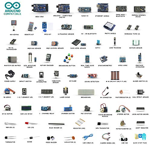 GAR Monster Starter Kit for Arduino Uno Mega Nano, Complete Advanced Set, ESP32, ESP8266, 25 Sensor Modules, Bluetooth WiFi Ethernet for STEM Robotics Projects - Image 2