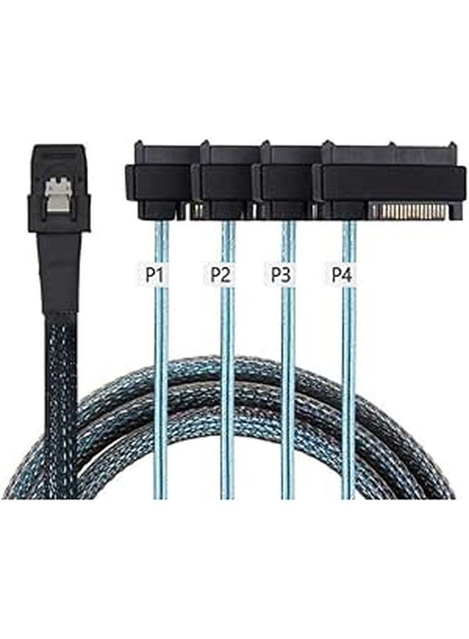 Mini SAS SFF 8087 to 4 SFF 8482 Hard Drive Data and Power Cable 1 Meter for Server Array - Image 1