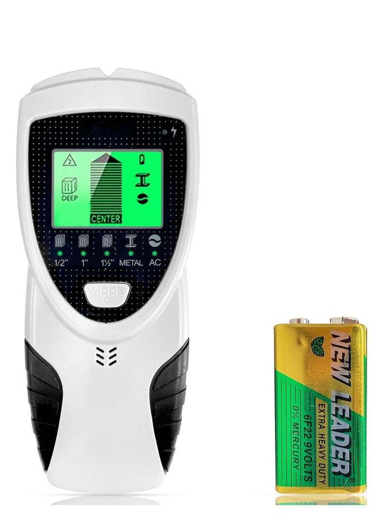 SYOSI Stud Finder, Wall Scanner 5 in 1 Electronic Stud Detector, with LCD Display and Beep Audio Alarm, Large LCD screen, Stud Sensor Beam Finders for Wood Metal Studs and AC Wire Detection  - Image 1