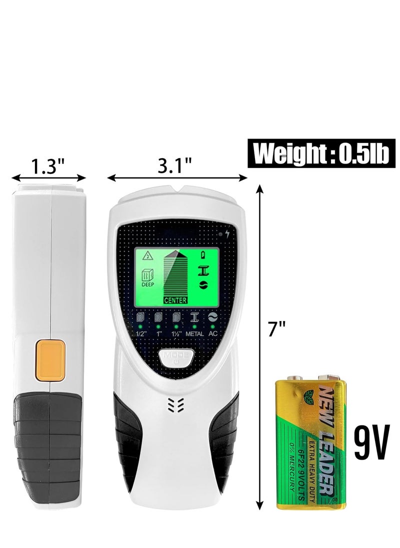 Stud Finder, Wall Scanner 5 in 1 Electronic Stud Detector, with LCD Display and Beep Audio Alarm, Large LCD screen, Stud Sensor Beam Finders for Wood Metal Studs and AC Wire Detection - pzsku/ZB9EDDEC2FD269678F17BZ/45/_/1701349180/c2d3baf6-d2b8-4457-a795-80d5bd1d882b