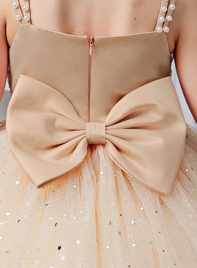 Take Two  Girls Bow Detail Embellished Mesh Dress for Women | Best Price UAE