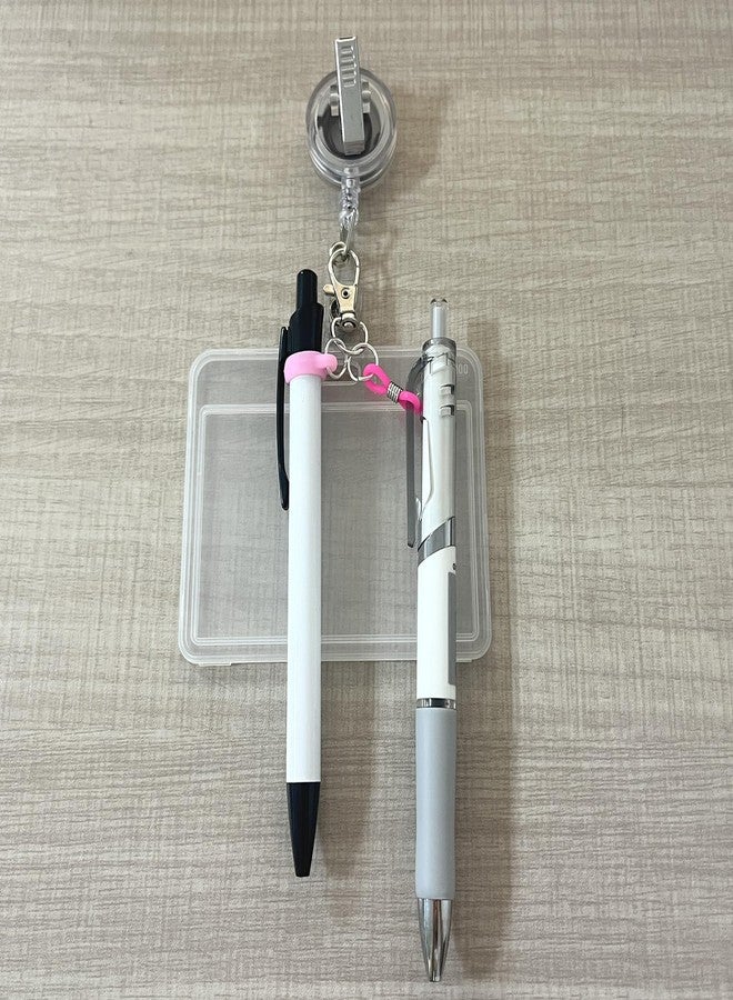 spansee 10 PCS Pen Clips, Pen Holders, Badge Reel Accessories, Pen Holder for Lanyard, Clip on Pens for Badge Reel, Retractable Pen Holder for Nurses, Pen Converter (Pen not Included) - Image 2