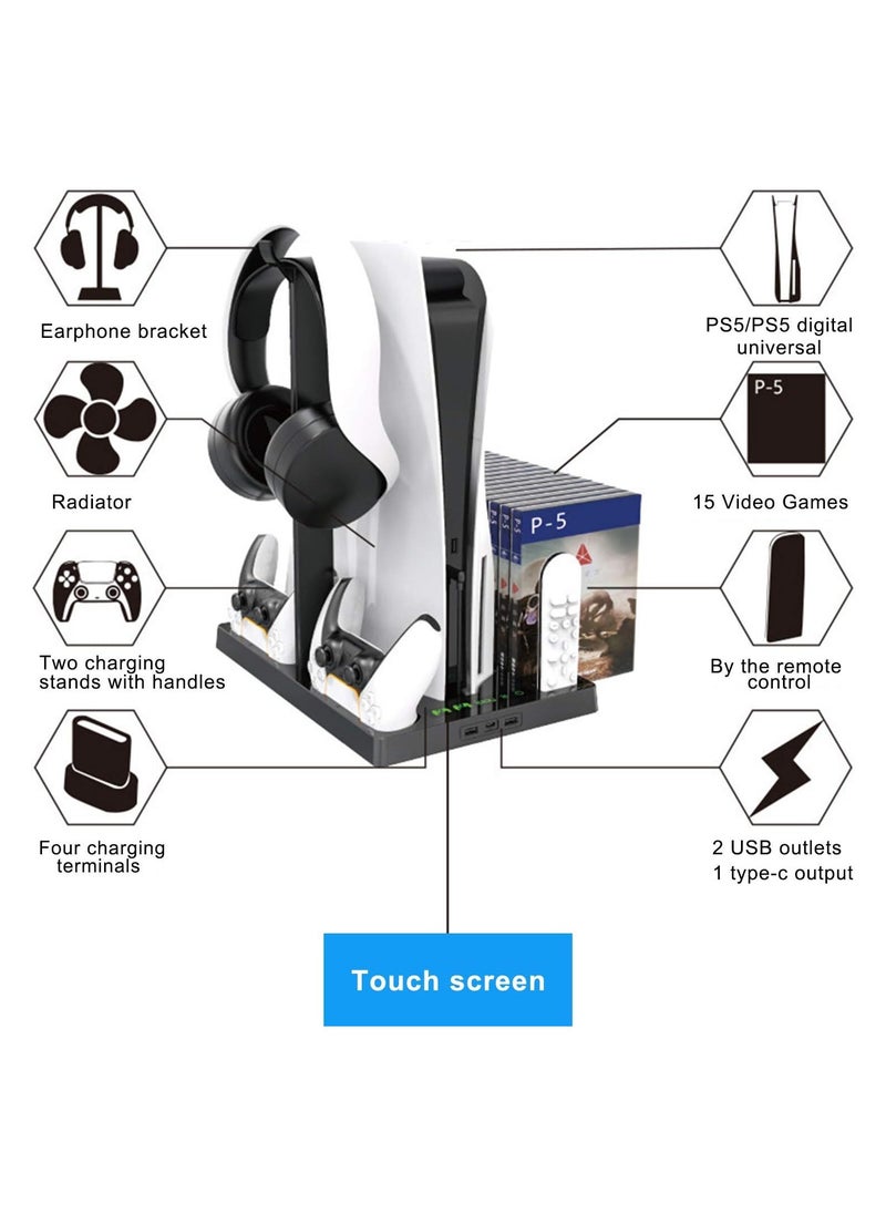 Cool Baby Style - COOLBABY Vertical Stand with Cooling Fan for PS5 Console and PS5 Digital Edition  PS5 Dualsense Charging Station - Image 1