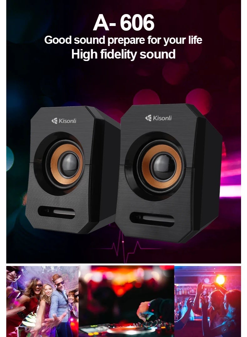 Kisonli A-606 USB Stereo Speaker – Balanced Audio Quality - Image 4