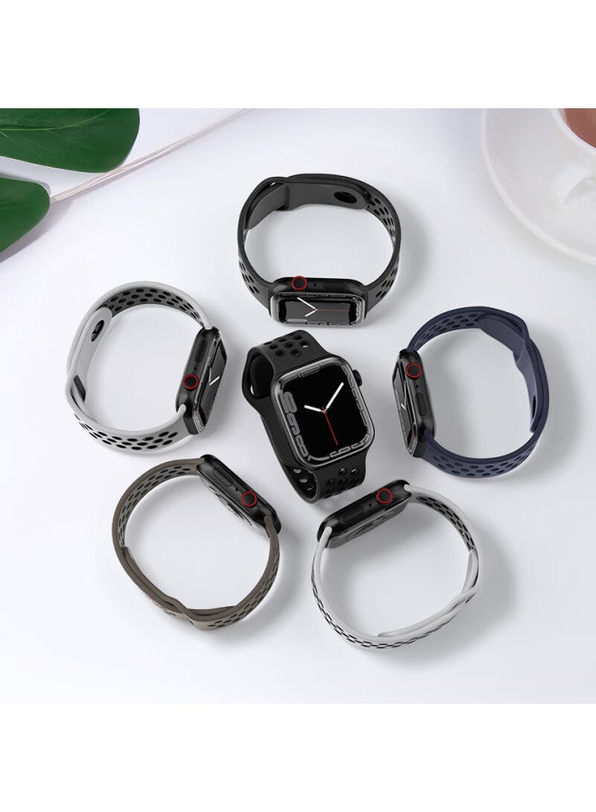 Wei Qiantu Weiqiantu Apple Watch Band For Iwatch S10/9/8 Sport Silicone Strap Se2/ultra2 Men 44/45/49mm Coal Black With Black - Image 2