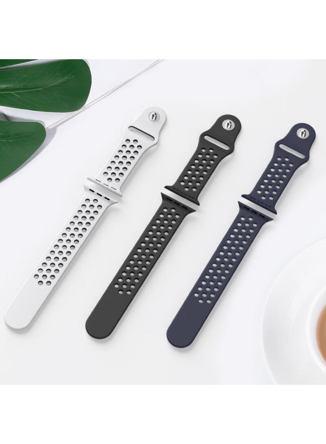 Wei Qiantu Weiqiantu Apple Watch Band For Iwatch S10/9/8 Sport Silicone Strap Se2/ultra2 Men 44/45/49mm Coal Black With Black - Image 4