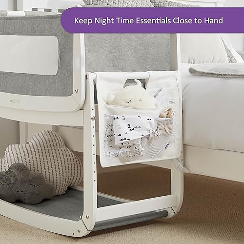 Snuz Hanging Diaper Caddy - Crib Organizer with Multiple Pockets to Hold Bottles, Wipes, and More, Portable and Can be Used as Changing Pack, Durable and Long Lasting (White) - Image 3