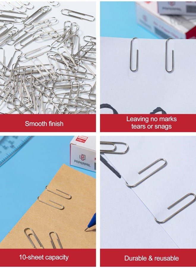PAPERPAL #1 Smooth Paper Clips, 2000 Medium Paper Clips (20 Boxes of 100 Each), Bulk Paperclips for Office School & Personal Use, Daily DIY, 1-2/7" Silver Paper Clip Standard Size - Image 4