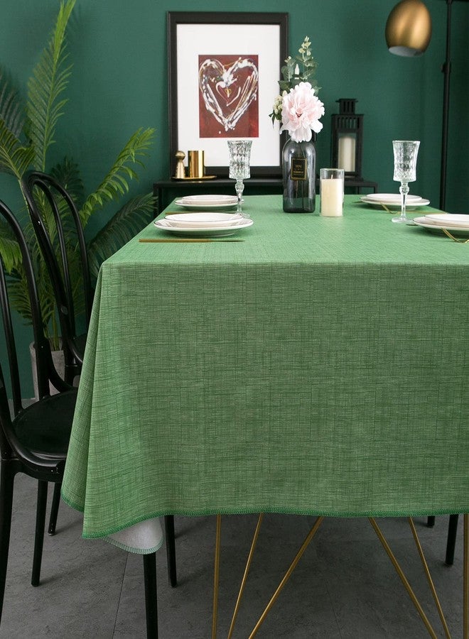 LIBERECOO Vinyl Tablecloth with Flannel Backing, Grass Green, Waterproof, Stain-Resistant, Easy-Clean Table Cover for Holiday, Dining, Kitchen, and Outdoor Use, 60" x 60" Square - Image 4