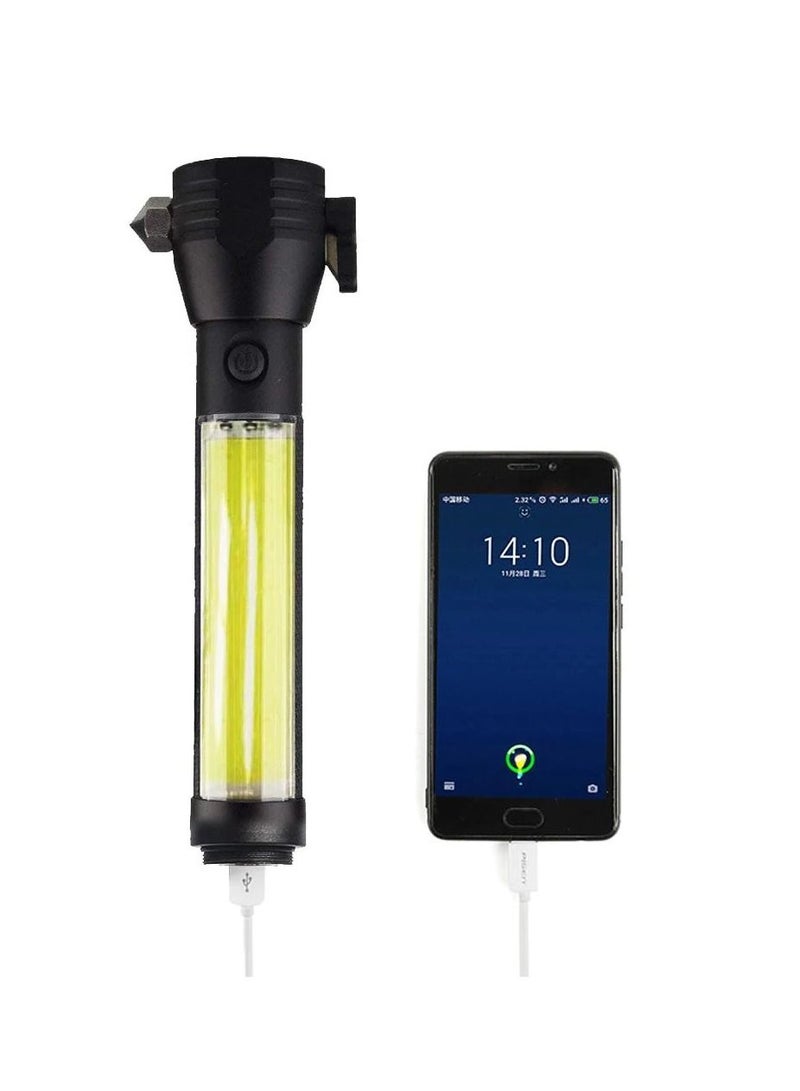 لايت مصباح يدوي يعمل بالطاقة الشمسية مصباح يدوي للسيارة قابل لإعادة الشحن مع بوصلة - Image 5