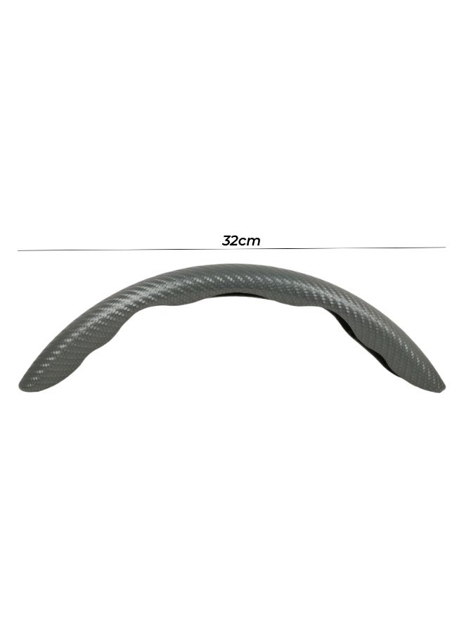 MOB Carbon Fiber Texture Steering Wheel Cover Pad – Universal Fit 32cm, Anti-Slip Hand Grip, Heat-Resistant & Cold-Resistant, Easy Install Half Design for All Season Driving Comfort – Black - Image 3