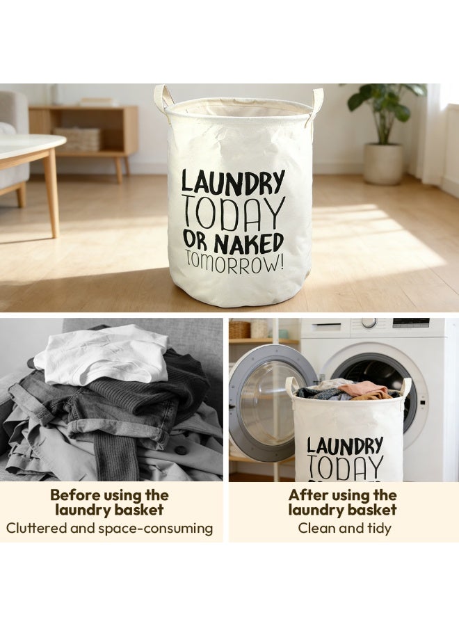 سلة غسيل قابلة للطي من القماش لتخزين الملابس المتسخة والدمى - Image 2